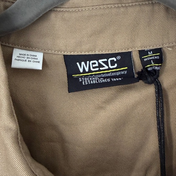 WESC Mens's Carpenter Style Workshirt Overshirt Sz M Twill Long Sleeve Cotton - Picture 4 of 9